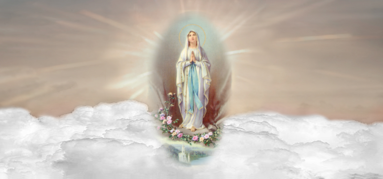 P 114 BZ Lady of Lourdes Clouds Bronze